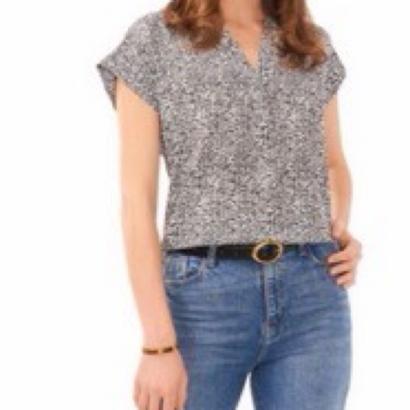 Vince Camuto Tops - Vince Camuto Women's Black and White Patterned Top